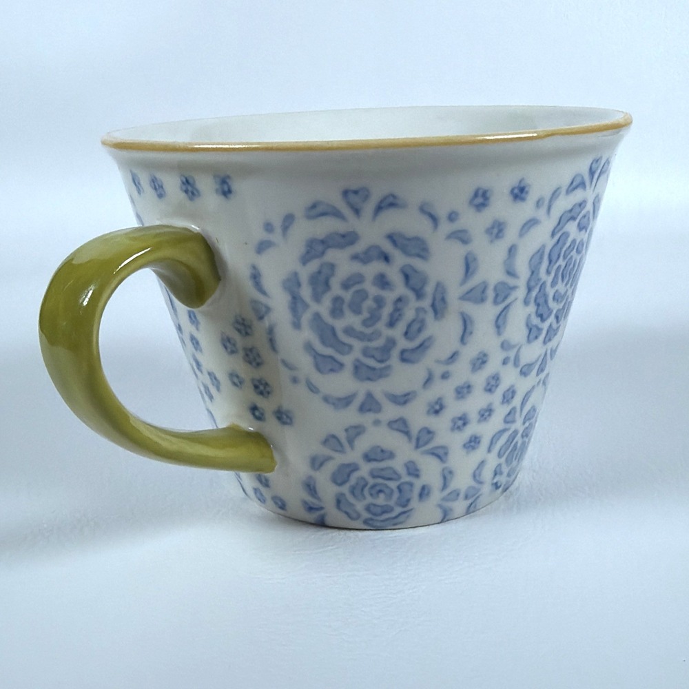 Pier 1 Imports Hand Painted Stoneware 1 Cup 8 Oz Measuring Cup Blue Floral - Picture 6 of 11